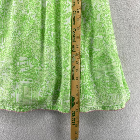 LILLY PULITZER Dress S JUBILEE Babydoll Sundress Mini Shirred Sleeveless Green - Picture 11 of 13